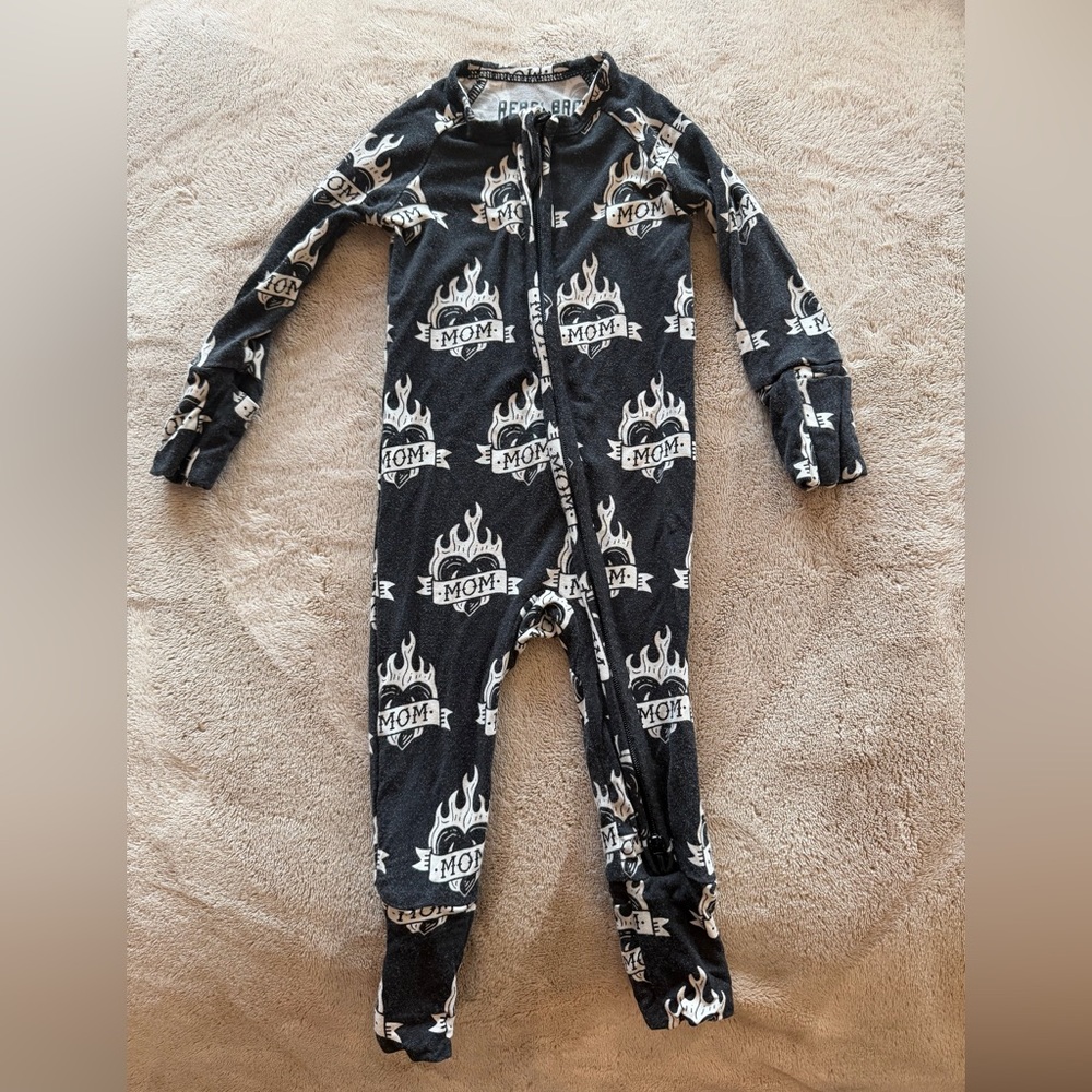 Rebel Bro Black Mom Print Kids footie pajama